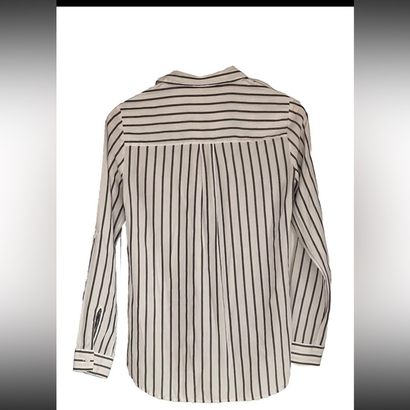 EUC Express Portofino Striped Button-Up Shirt | Black White | Women’s Size XS - Picture 12 of 14